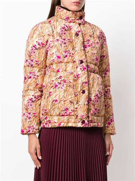 prada floral print puffer jacket|prada puffer jacket price.